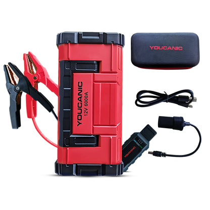 YOUCANIC Pro 6000A Jump Starter - Powerful Car/Motorcycle Battery Booster, Power Bank, & Smart Safety Features