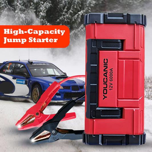 YOUCANIC Pro 6000A Jump Starter - Powerful Car/Motorcycle Battery Booster, Power Bank, & Smart Safety Features