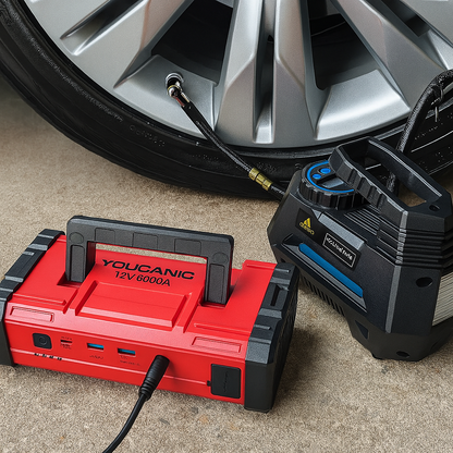 YOUCANIC Pro 6000A Jump Starter - Powerful Car/Motorcycle Battery Booster, Power Bank, & Smart Safety Features